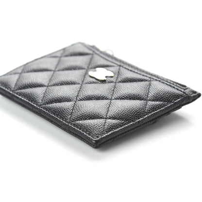 Chanel Caviar Quilted CC Zip Card Holder Black 7 of 11