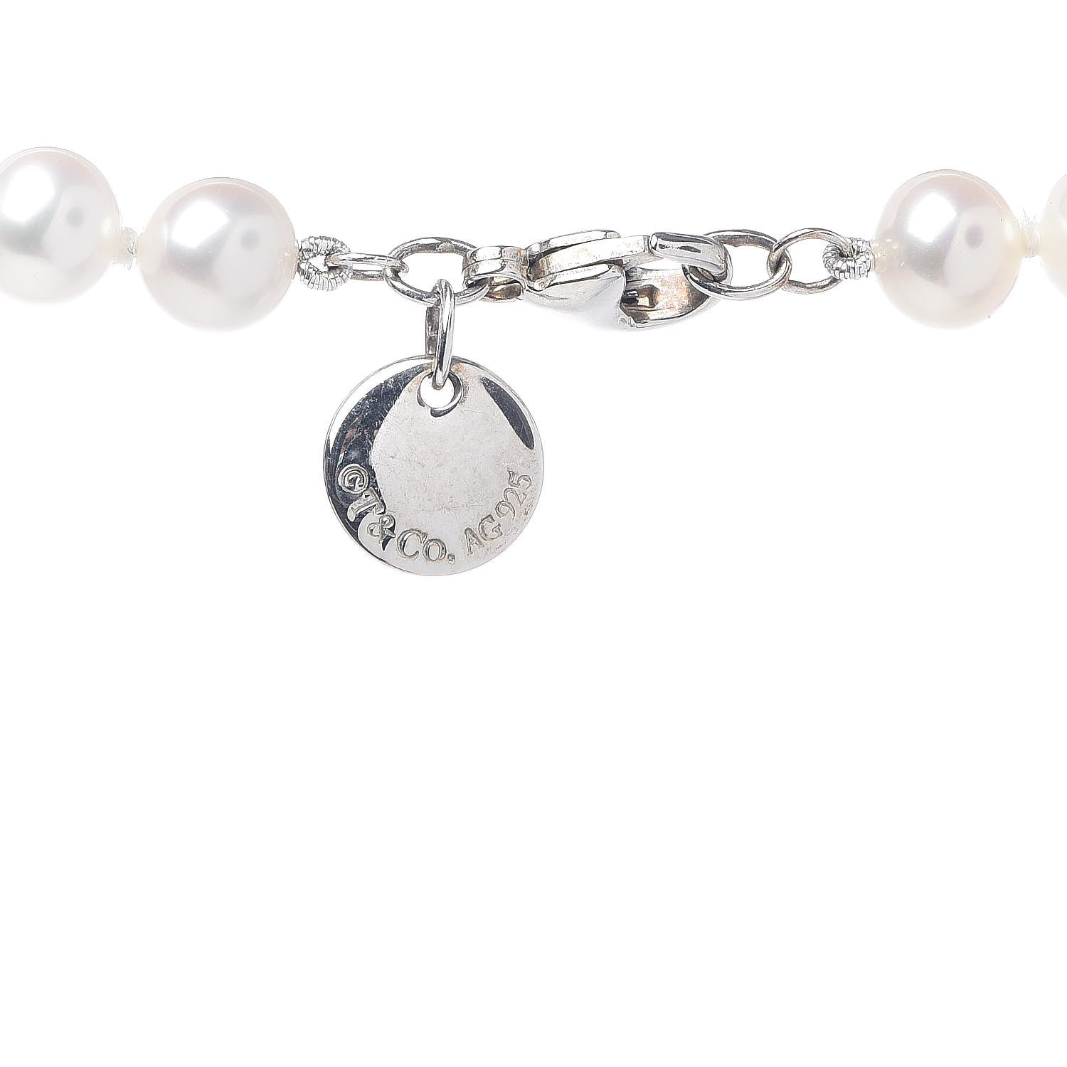 Tiffany Sterling Silver Freshwater Pearl 6-7mm Ziegfeld Necklace 4 of 4