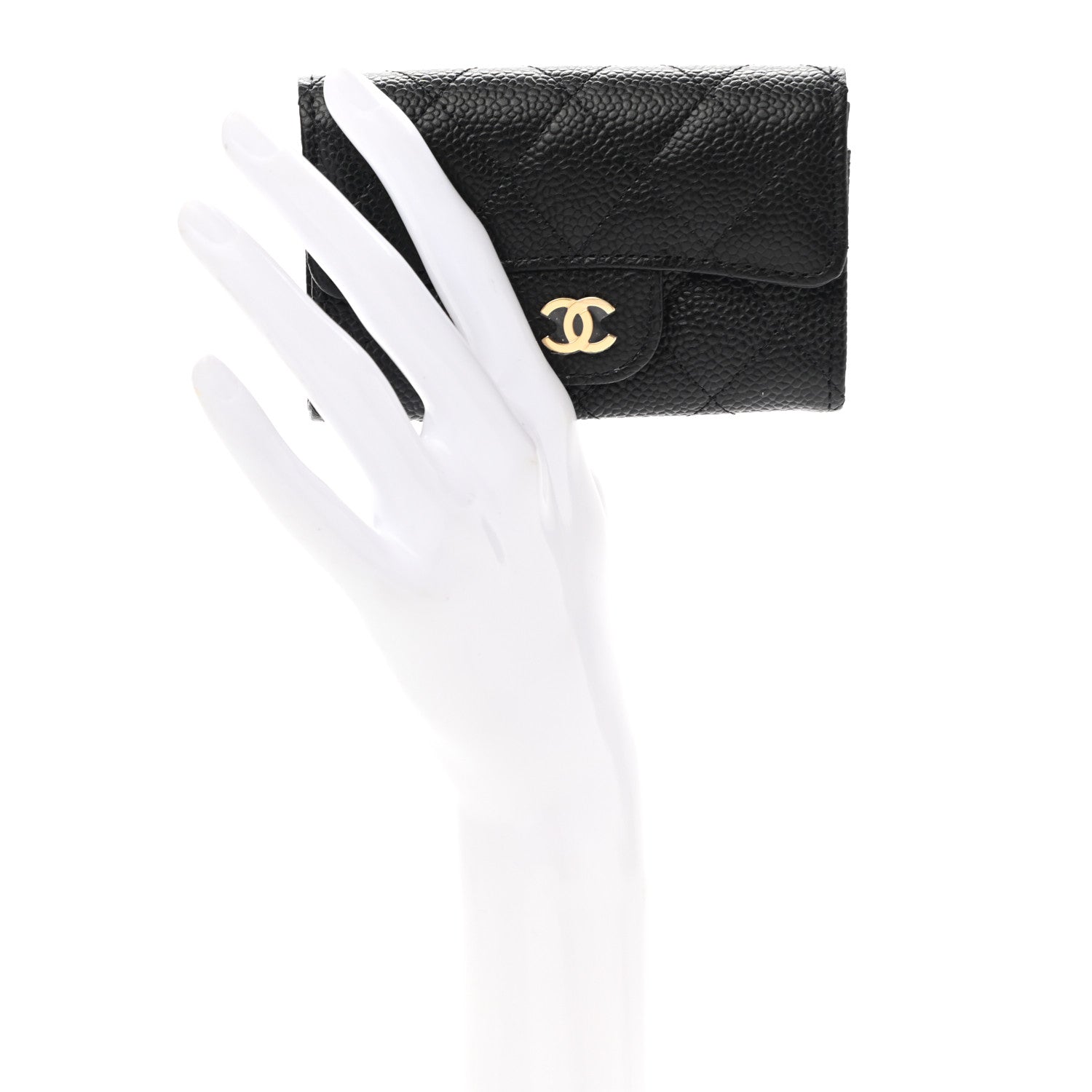 Chanel Caviar Quilted Flap Card Holder Wallet Black 2 of 8