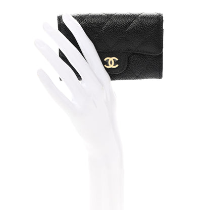 Chanel Caviar Quilted Flap Card Holder Wallet Black 2 of 8