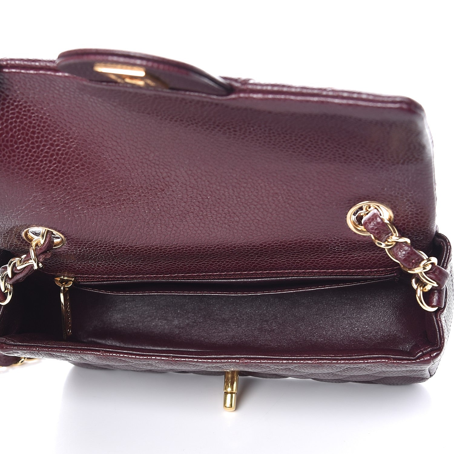 Chanel Caviar Quilted Mini Rectangular Flap Burgundy 5 of 7