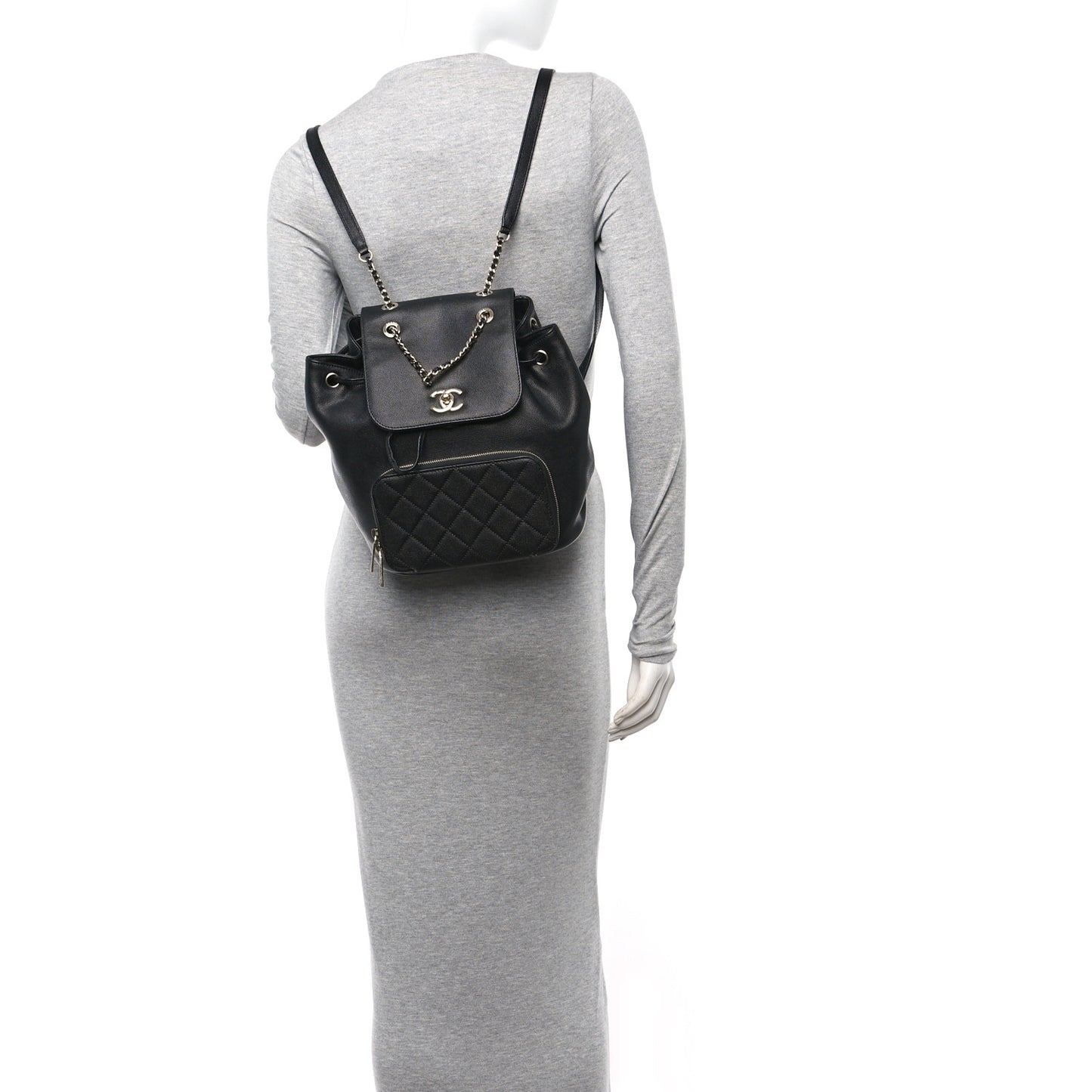 Caviar Quilted Business Affinity Backpack Black