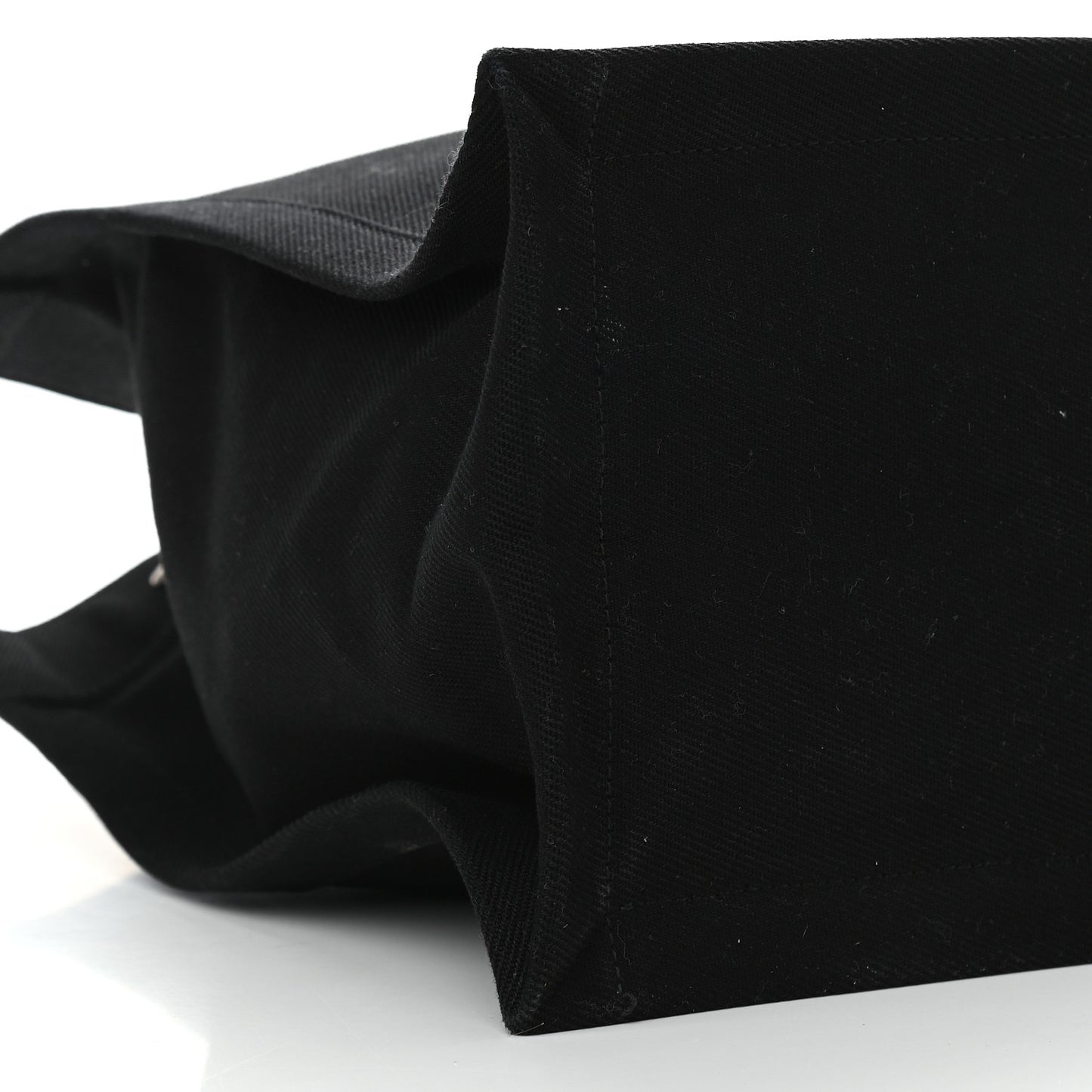 Linen Calfskin Rive Gauche Tote Black