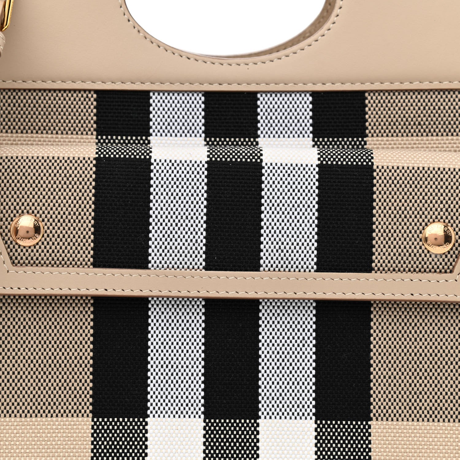 Burberry Smooth Calfskin Canvas Check Mini Pocket Bag Dusty Sand Soft Fawn 8 of 10