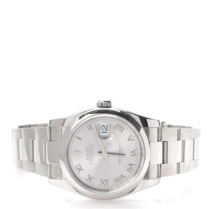 Rolex Stainless Steel 36mm Oyster Perpetual Datejust Watch Silver Roman 116200 3 of 7