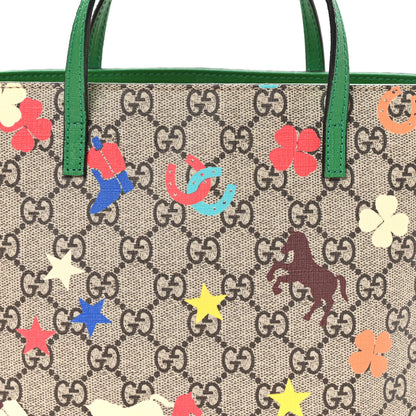 Gucci GG Supreme Monogram Ranch Childrens Tote Beige 7 of 10