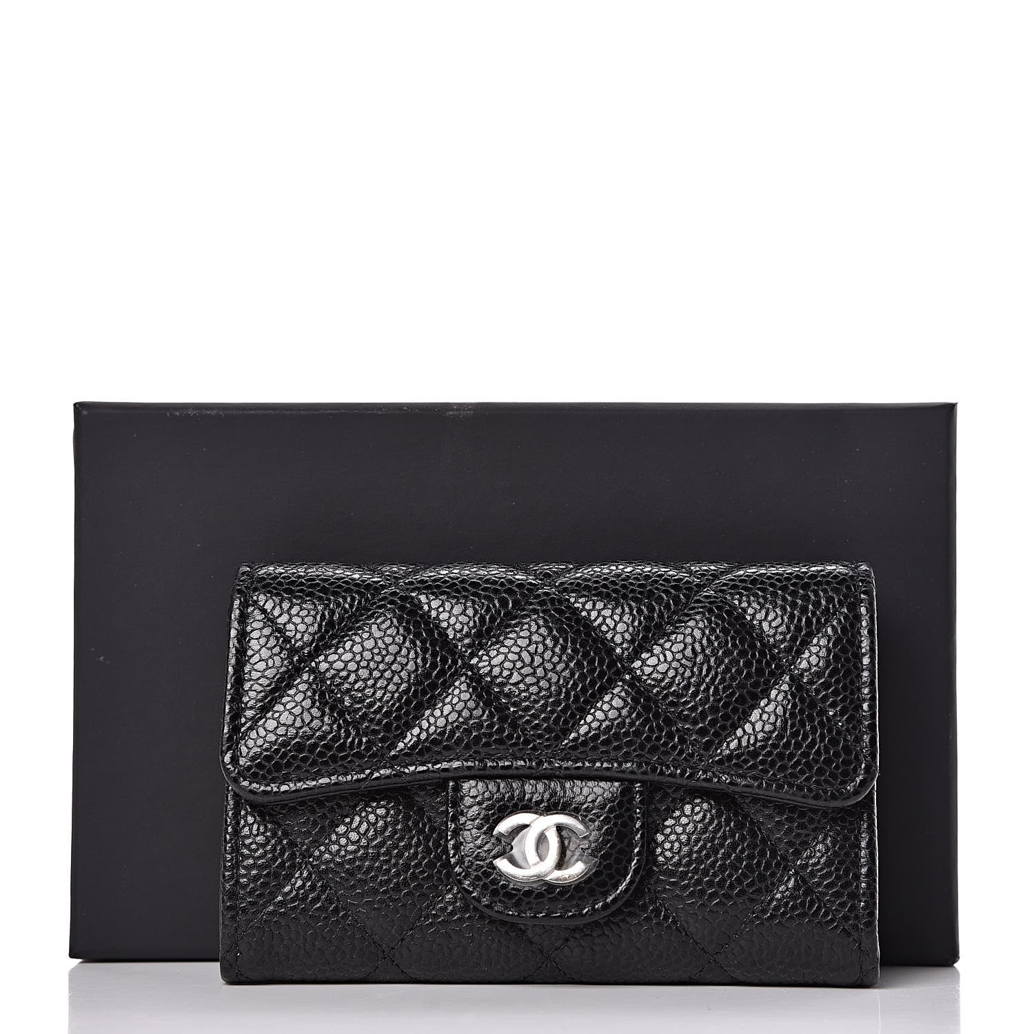 Chanel Caviar Quilted Flap Card Holder Wallet Black 11 of 11