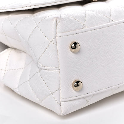 Chanel Caviar Quilted Mini Coco Handle Flap White 10 of 14