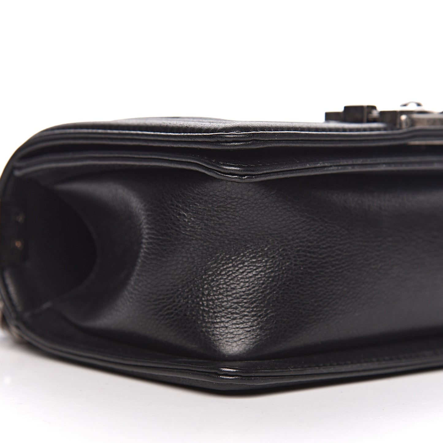 Calfskin Quilted Small Boy Flap Black