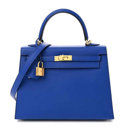 Hermes Epsom Kelly Sellier 25 Bleu Royal 1 of 14