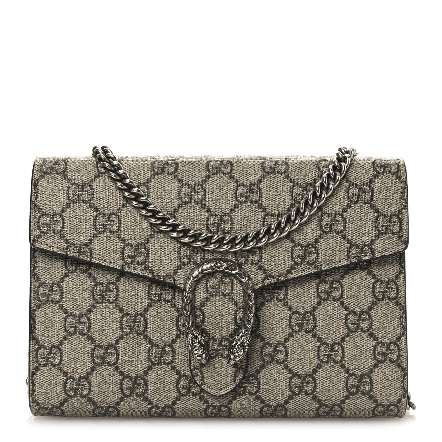 GG Supreme Monogram Mini Dionysus Chain Wallet Beige Taupe