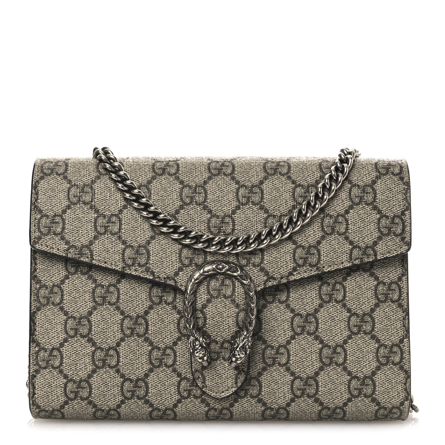 Gucci GG Supreme Monogram Mini Dionysus Chain Wallet Beige Taupe 1 of 14