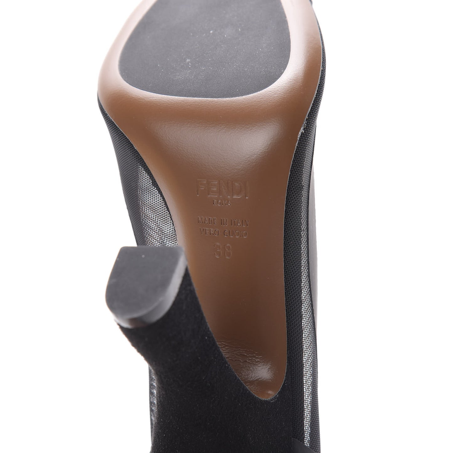 Technical Mesh FF Colibri High Heel Knee High Boots 38 Black Tobacco