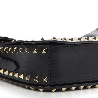 Valentino Garavani Vitello Medium Rockstud Flap Saddle Bag Black 5 of 10