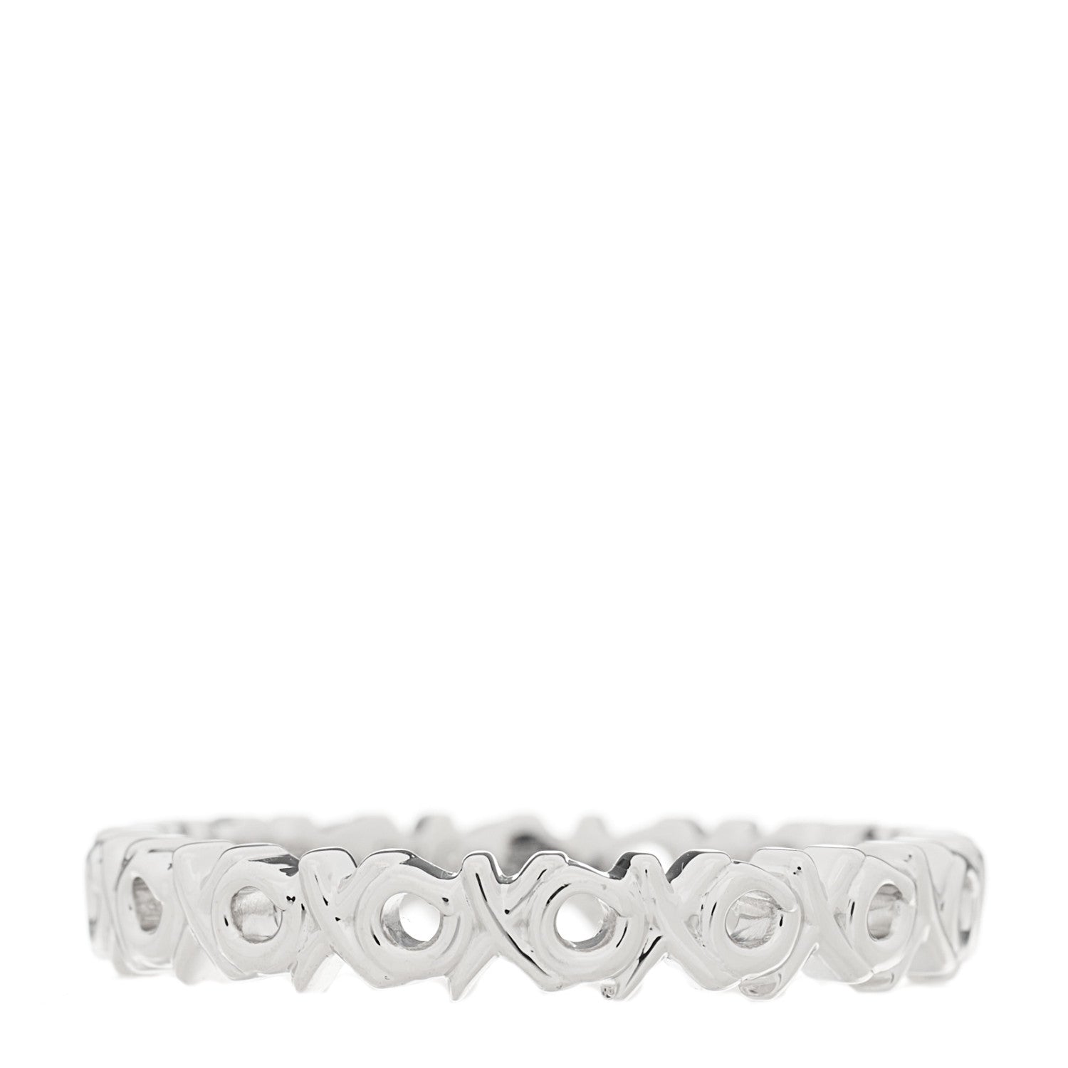 Tiffany 18K White Gold Diamond Love and Kisses Band Ring 53 6.5 3 of 5