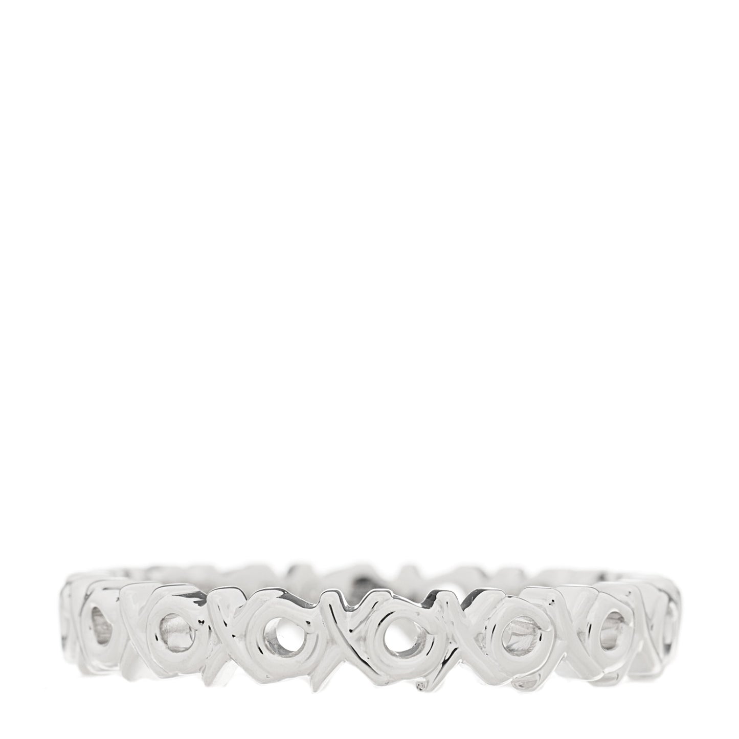 18K White Gold Diamond Love and Kisses Band Ring 53 6.5