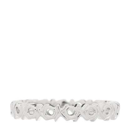 Tiffany 18K White Gold Diamond Love and Kisses Band Ring 53 6.5 3 of 5