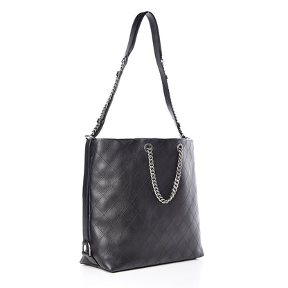 Chanel Calfskin Stitched Large Hobo Black 4 of 12