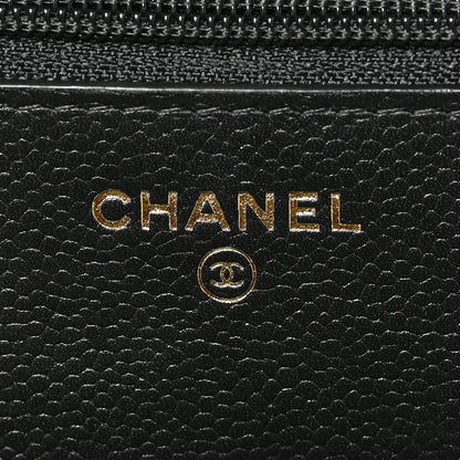 Chanel Caviar Quilted Tiny CC Wallet On Chain WOC Black 6 of 9