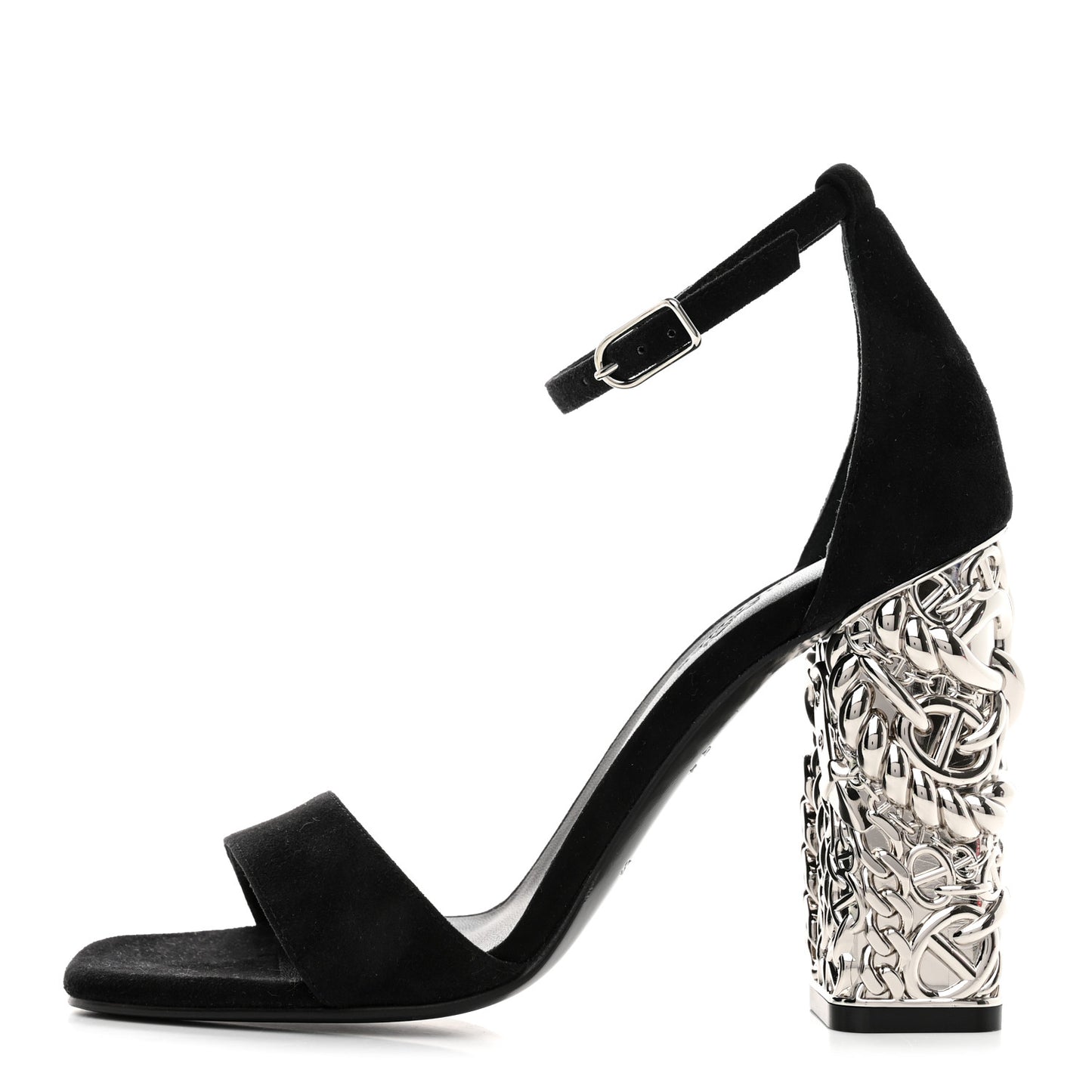 Suede Goatskin Glam 105 Sandals 37 Black