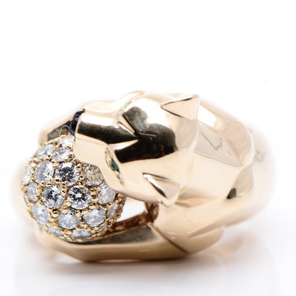 Cartier 18K Yellow Gold Diamond Onyx Emerald Panthère De Ring 53 6.25 8 of 11