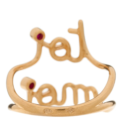 Christian Dior 18K Yellow Gold Ruby Toi Moi Ring 54 6.75 3 of 4
