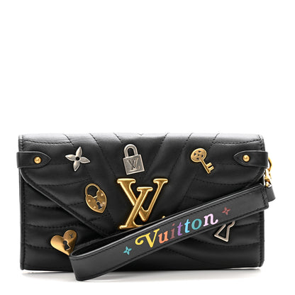 Louis Vuitton Calfskin Love Lock New Wave Long Wallet Black 1 of 11