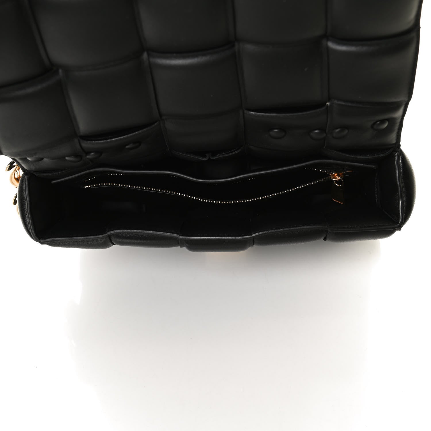 Bottega Veneta Lambskin Maxi Intreccio Padded Chain Cassette Crossbody Bag Black 7 of 12