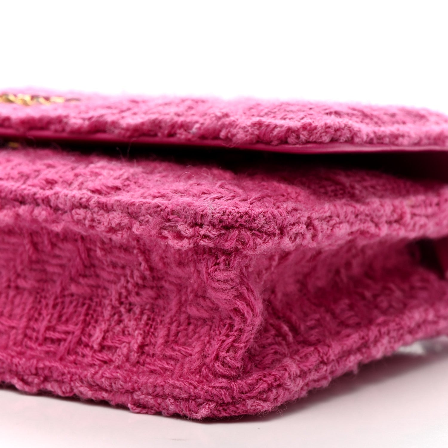 Chanel Wool Tweed Lambskin Quilted Chanel 19 Wallet On Chain WOC and Coin Purse  Fuchsia 12 of 13
