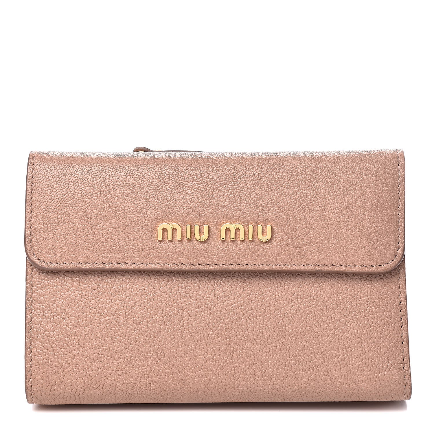 Miu Miu Goatskin Madras Flap Wallet Cammeo 1 of 16