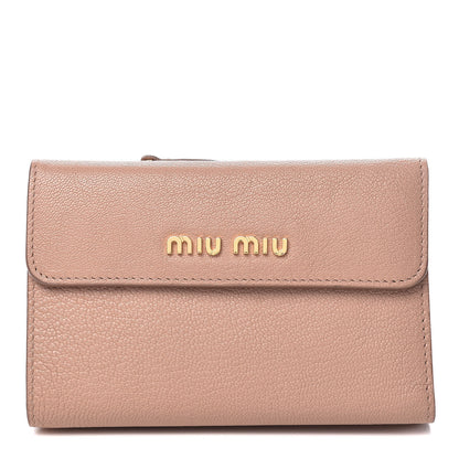 Miu Miu Goatskin Madras Flap Wallet Cammeo 1 of 16
