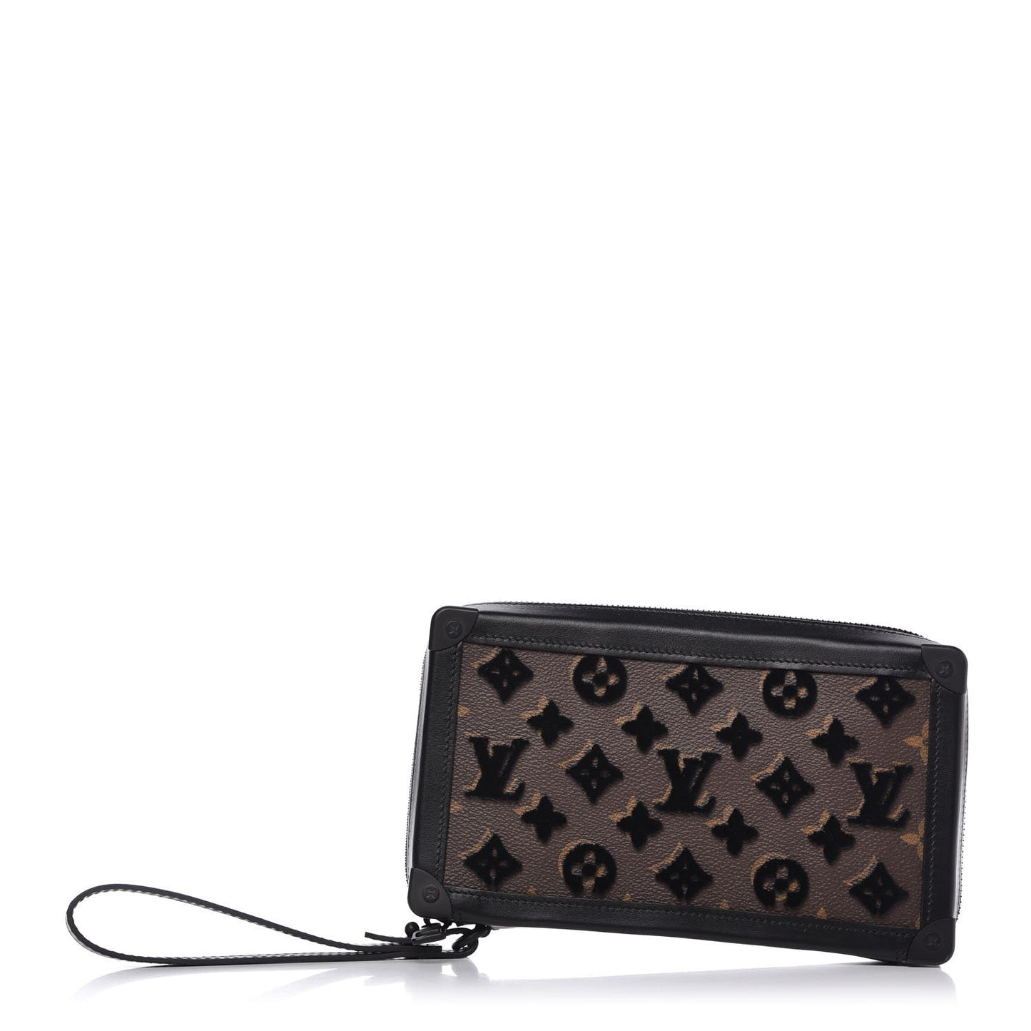 Monogram Tuffetage Soft Trunk Clutch Black
