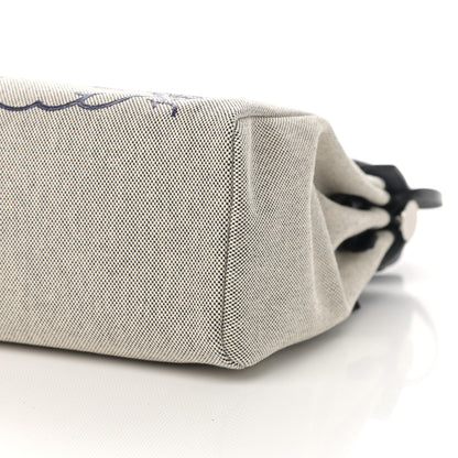 Hermes Vache Hunter Toile H Pegase Pop Herbag Zip Retourne 31 PM Bleu Indigo Ecru Black 11 of 13