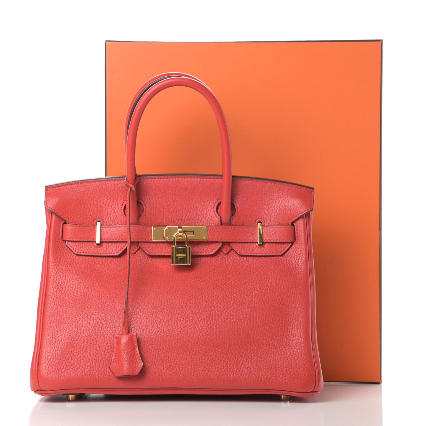 Taurillon Clemence Birkin 30 Rouge Tomate