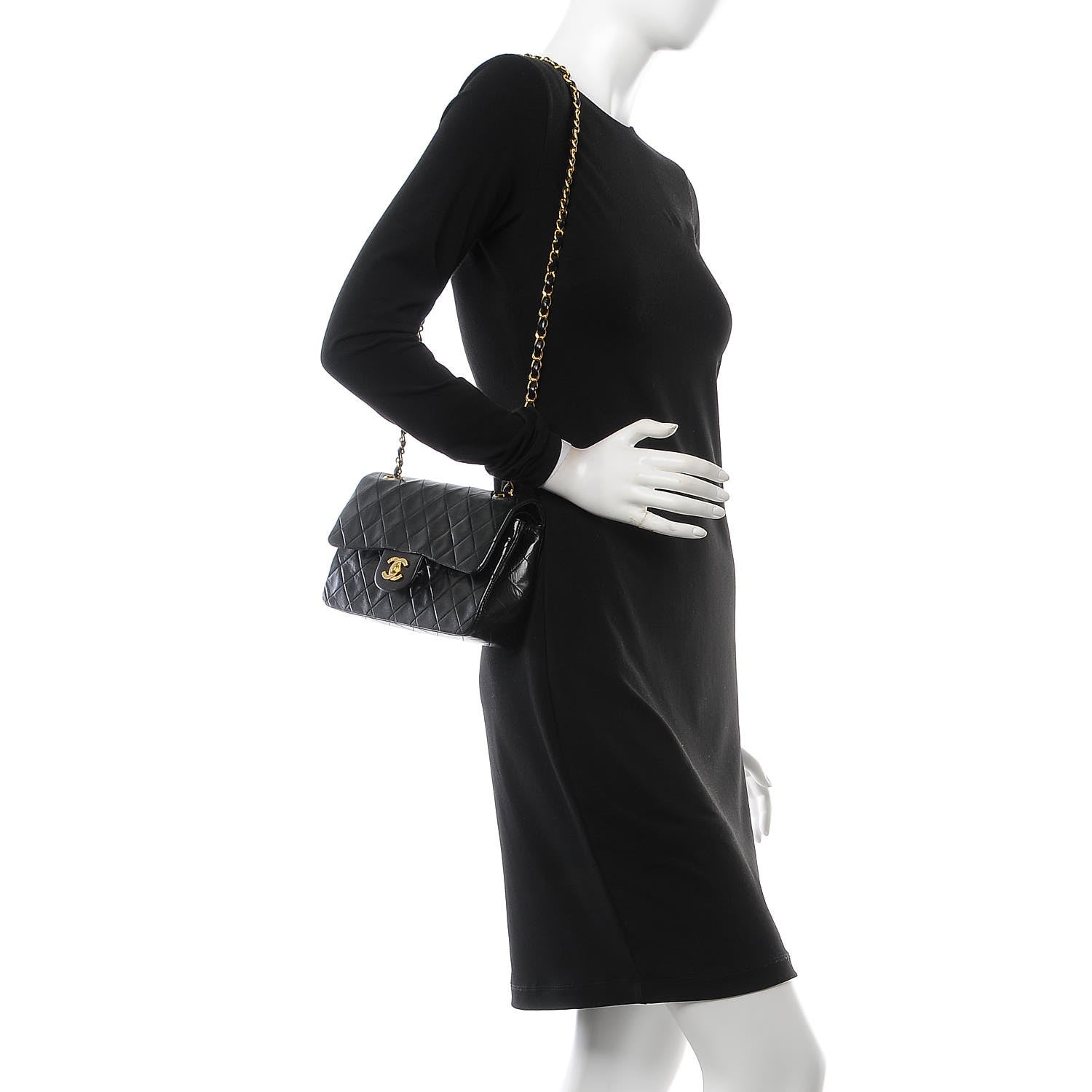 Chanel Lambskin Quilted Small Double Flap Black 2 of 9