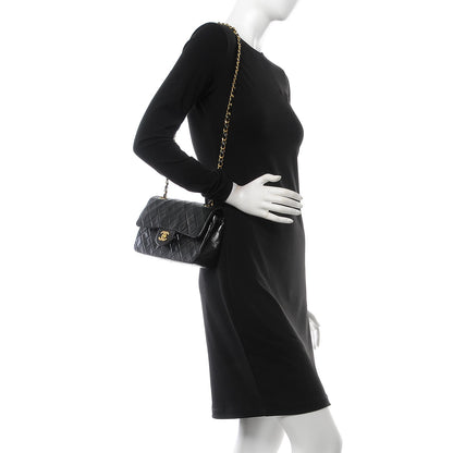 Chanel Lambskin Quilted Small Double Flap Black 2 of 9
