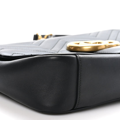 Gucci Calfskin Matelasse Medium GG Marmont Shoulder Bag Black 9 of 10
