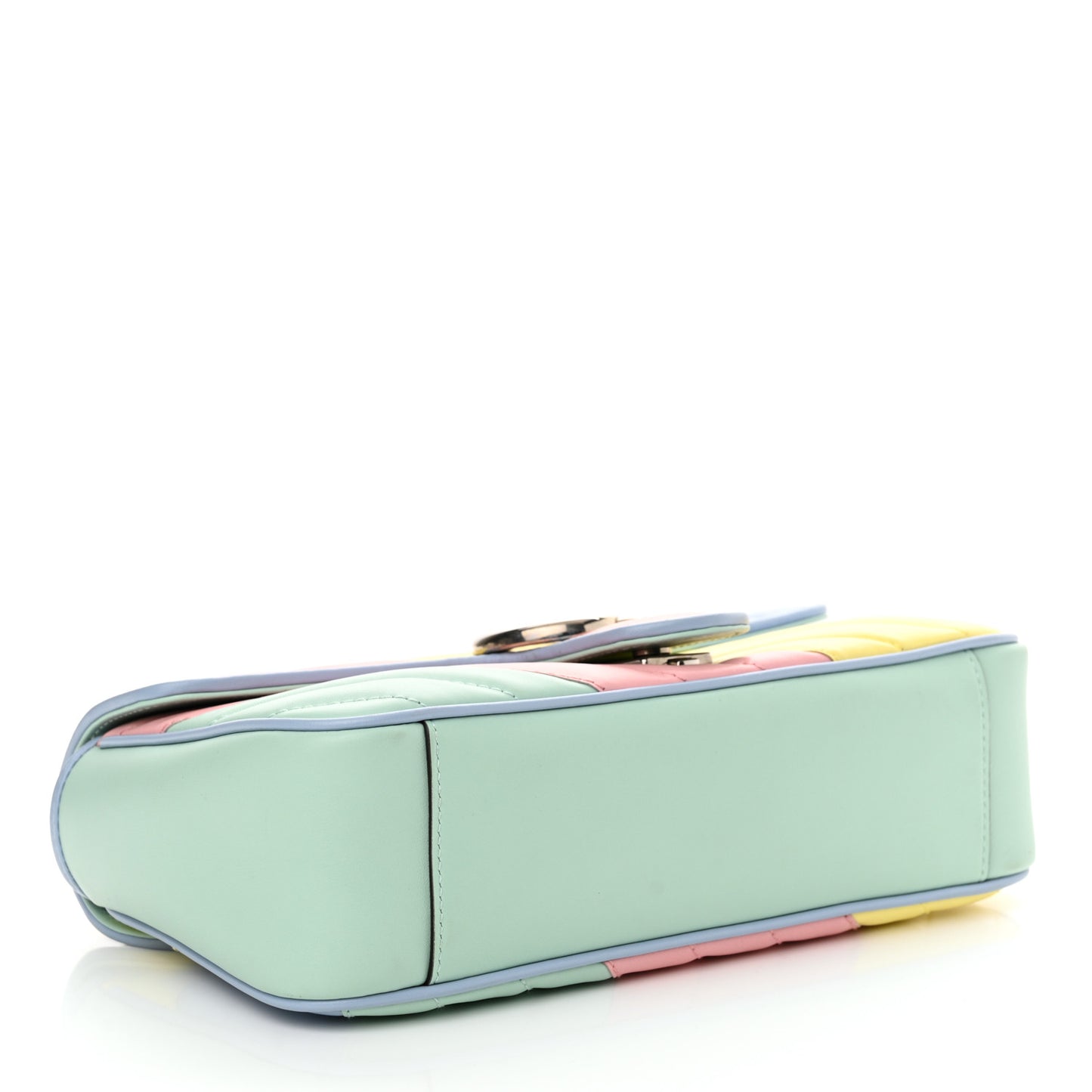 Calfskin Matelasse Diagonal Small GG Marmont Shoulder Bag Multicolor Pastel