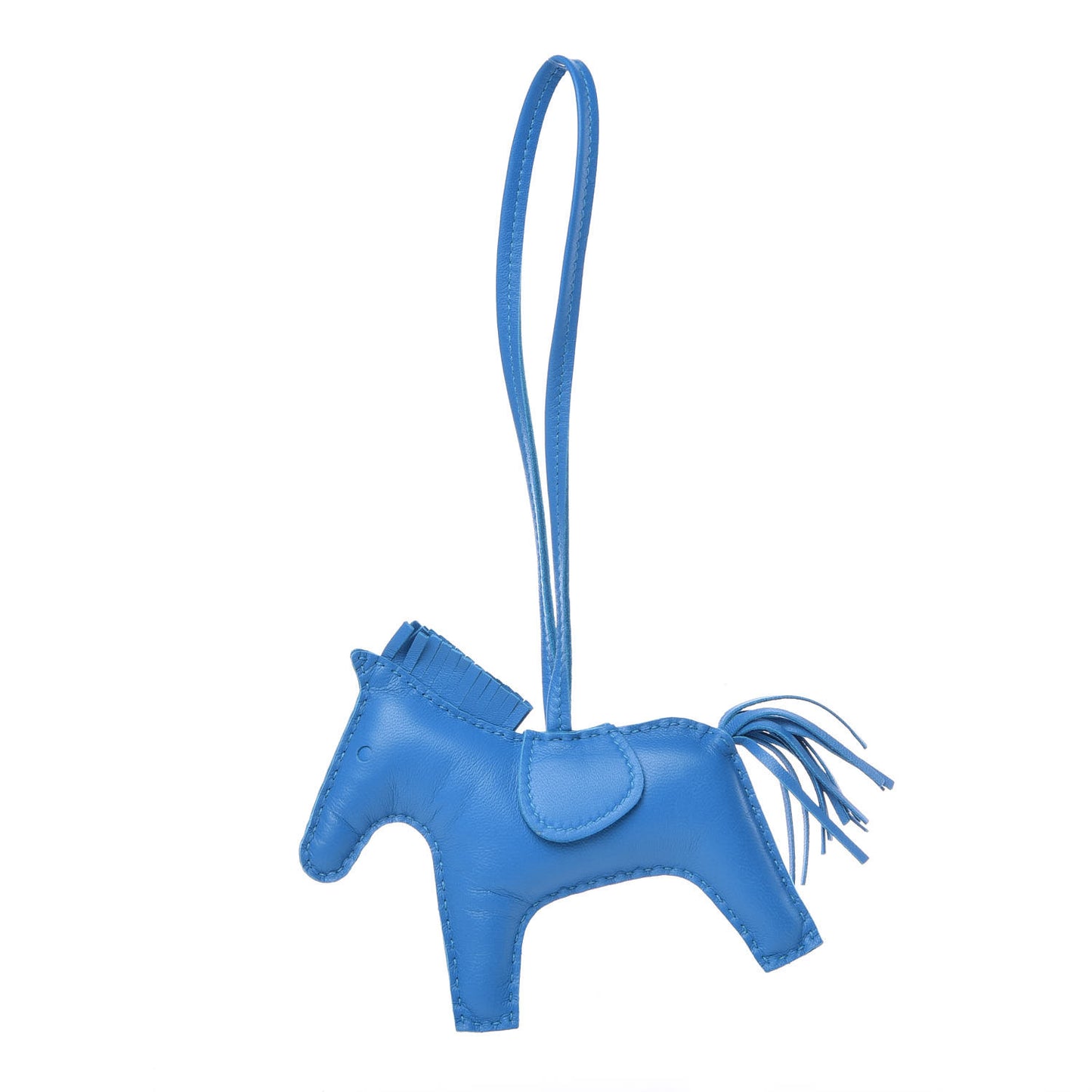Milo Lambskin Grigri Rodeo Horse Bag Charm MM Bleu Zanzibar