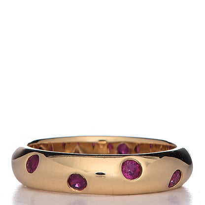 Tiffany 18K Yellow Gold Ruby Etoile Band Ring 50 5.25 3 of 4