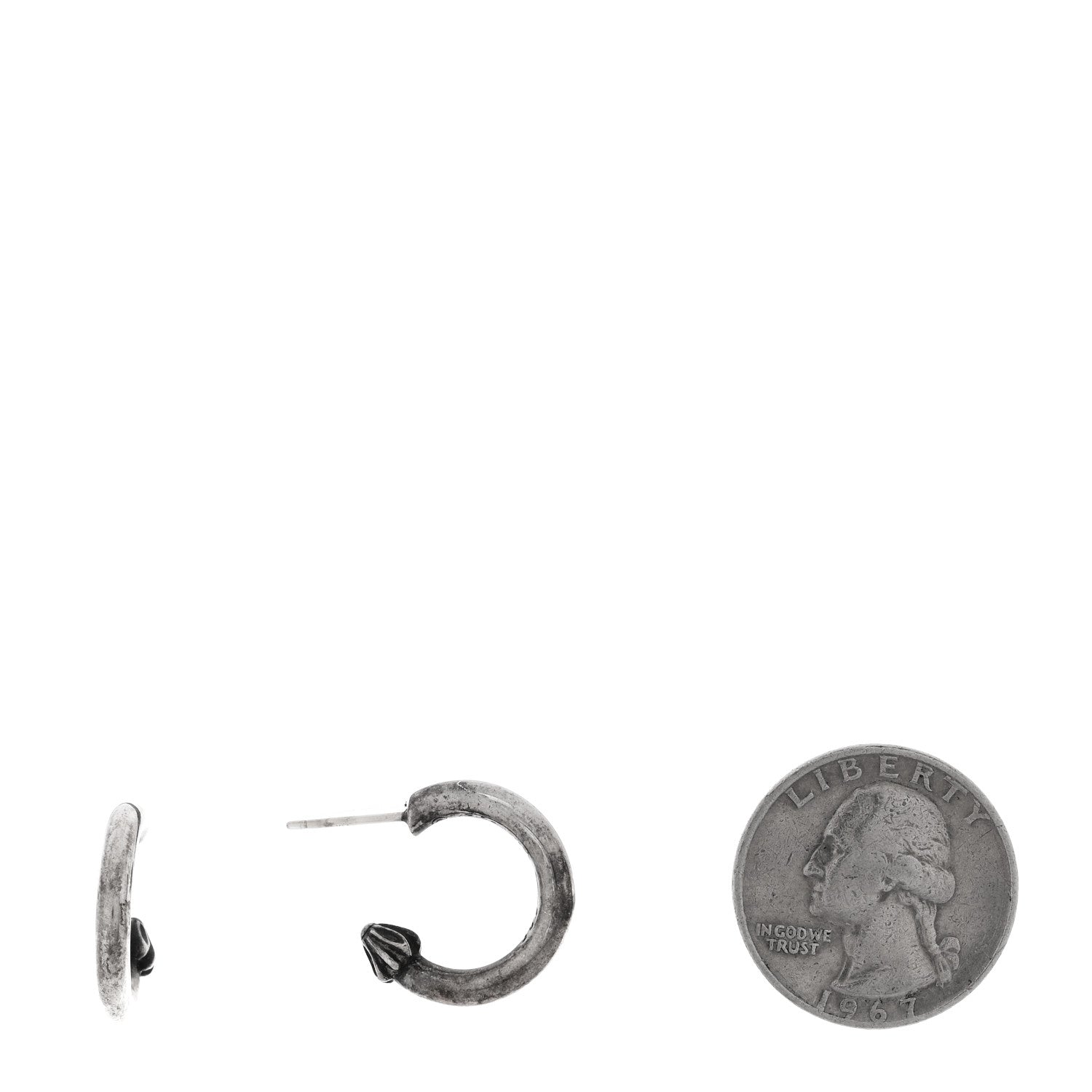 Chrome Hearts Sterling Silver Plain Hoop Earrings 2 of 4