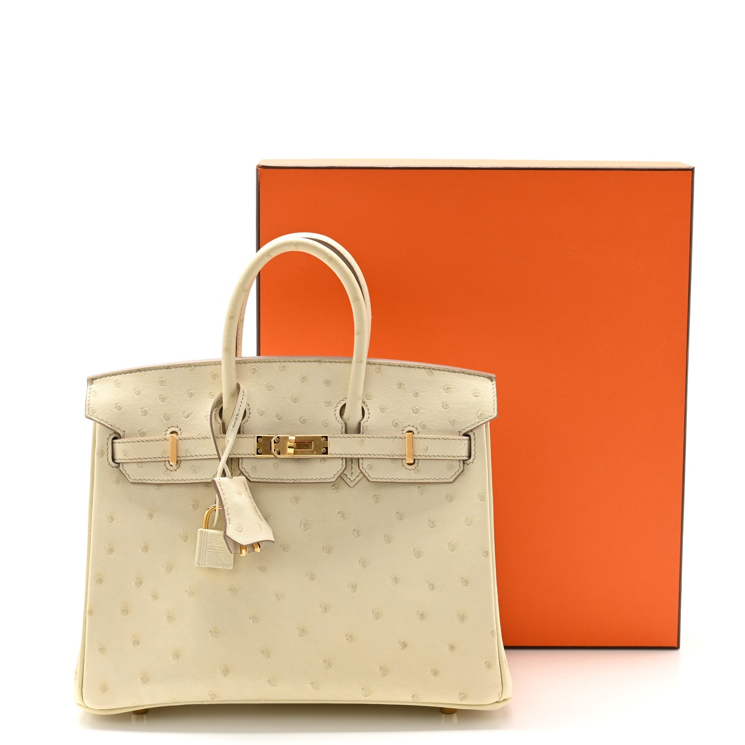 Hermes Ostrich Birkin 25 Beton 15 of 15