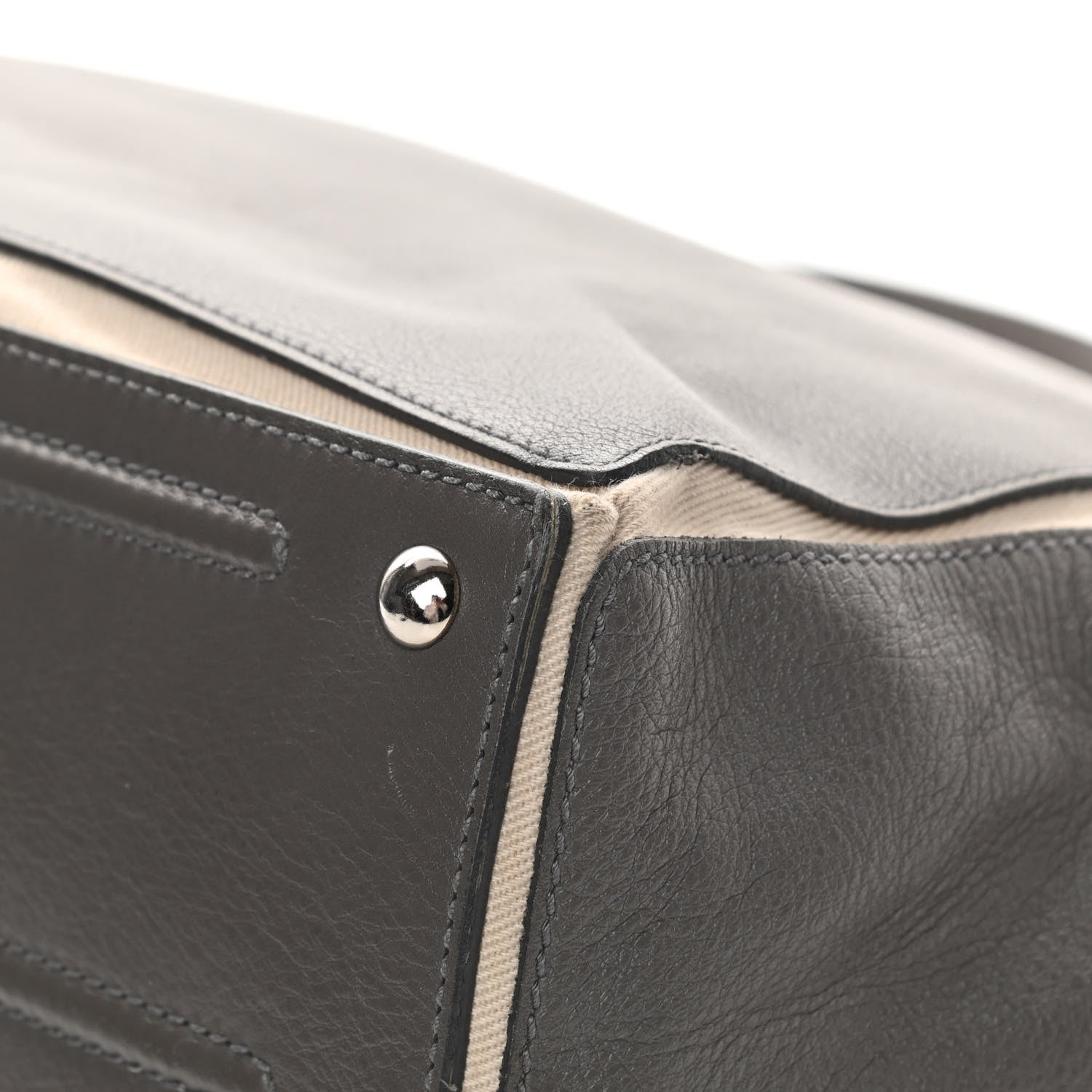 Saint Laurent Calfskin Canvas Large Muse Two Grey 11 of 21