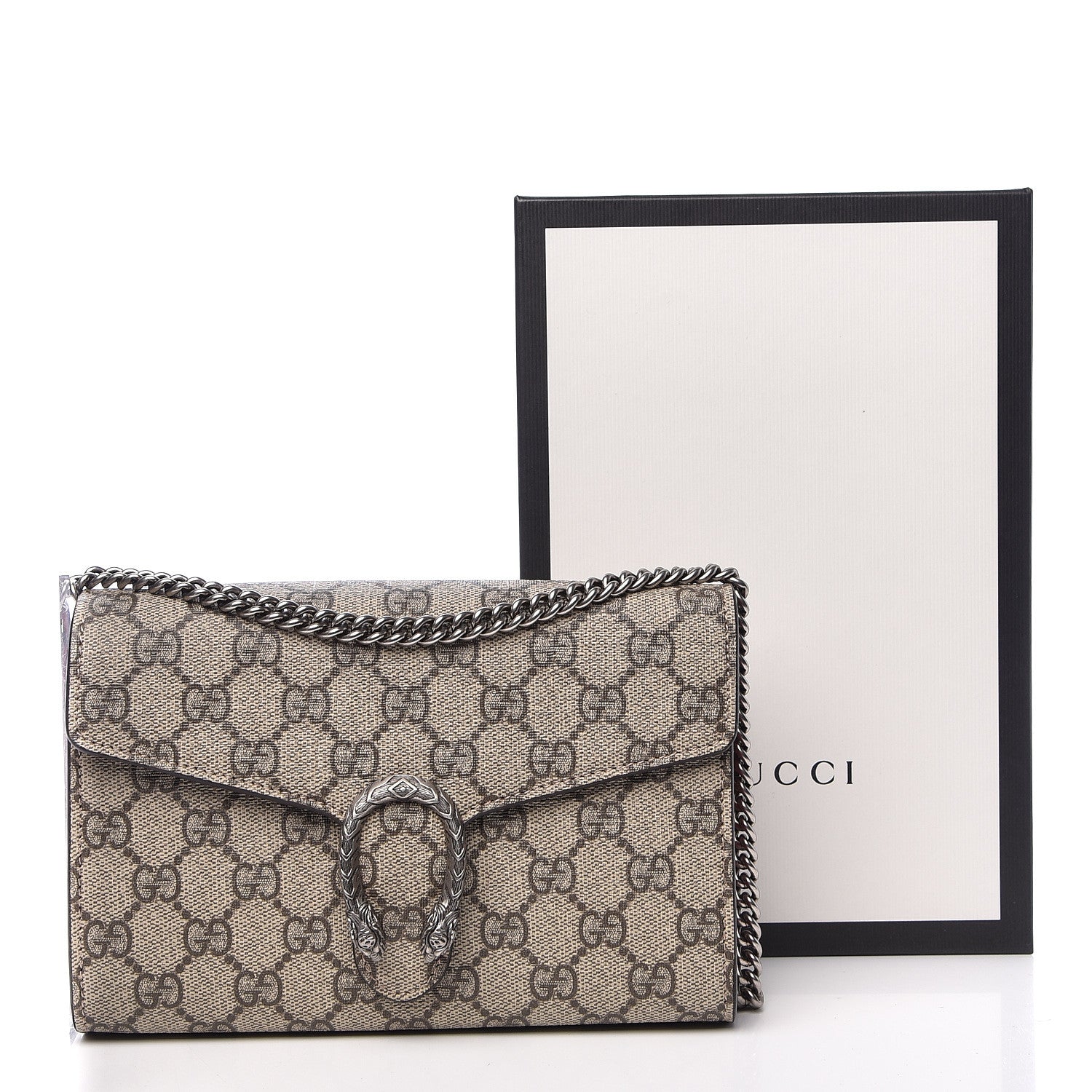 Gucci GG Supreme Monogram Mini Dionysus Chain Wallet Beige Vulcanic Red 11 of 11