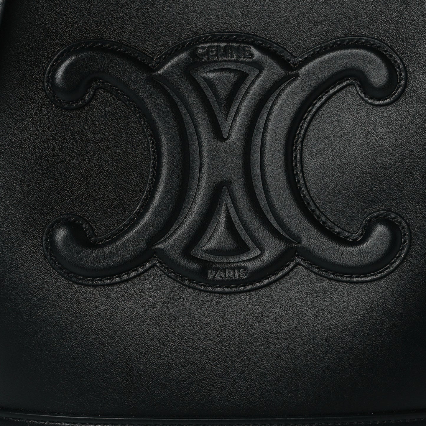 Smooth Calfskin Triomphe Small Bucket Bag Black