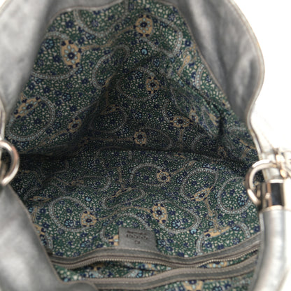 Gucci Metallic Calfskin Medium Indy Top Handle Hobo Silver 5 of 10