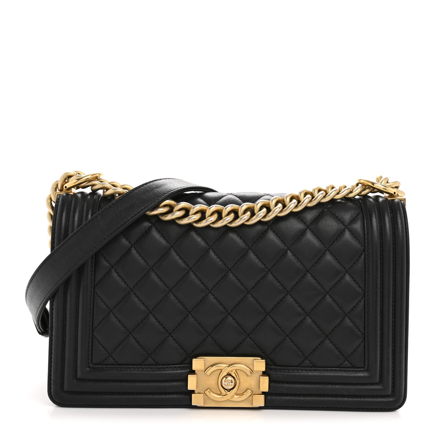 Chanel Lambskin Quilted Medium Boy Flap Black 1 of 16