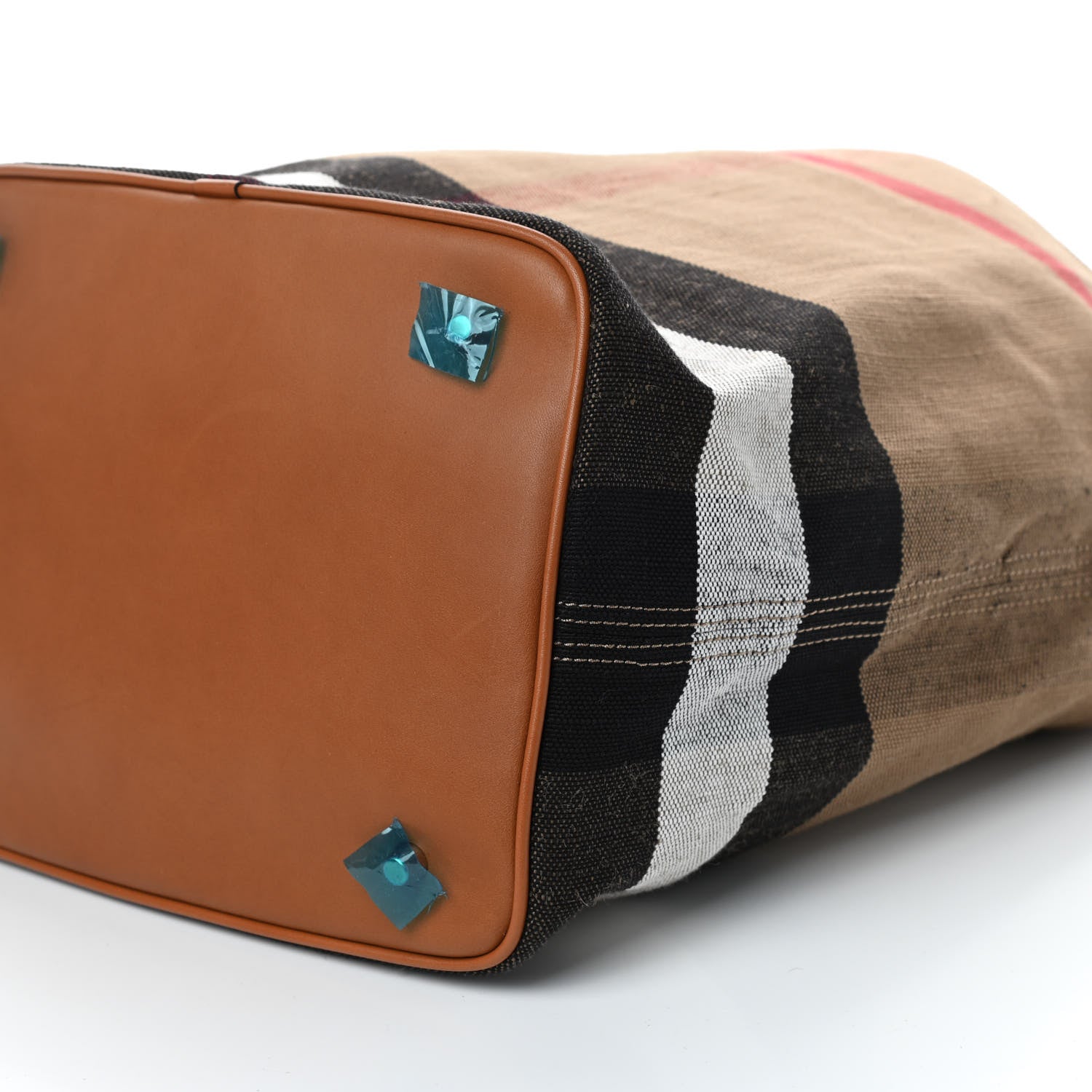Burberry Canvas Mega Check Medium Ashby Hobo Saddle Brown 11 of 11