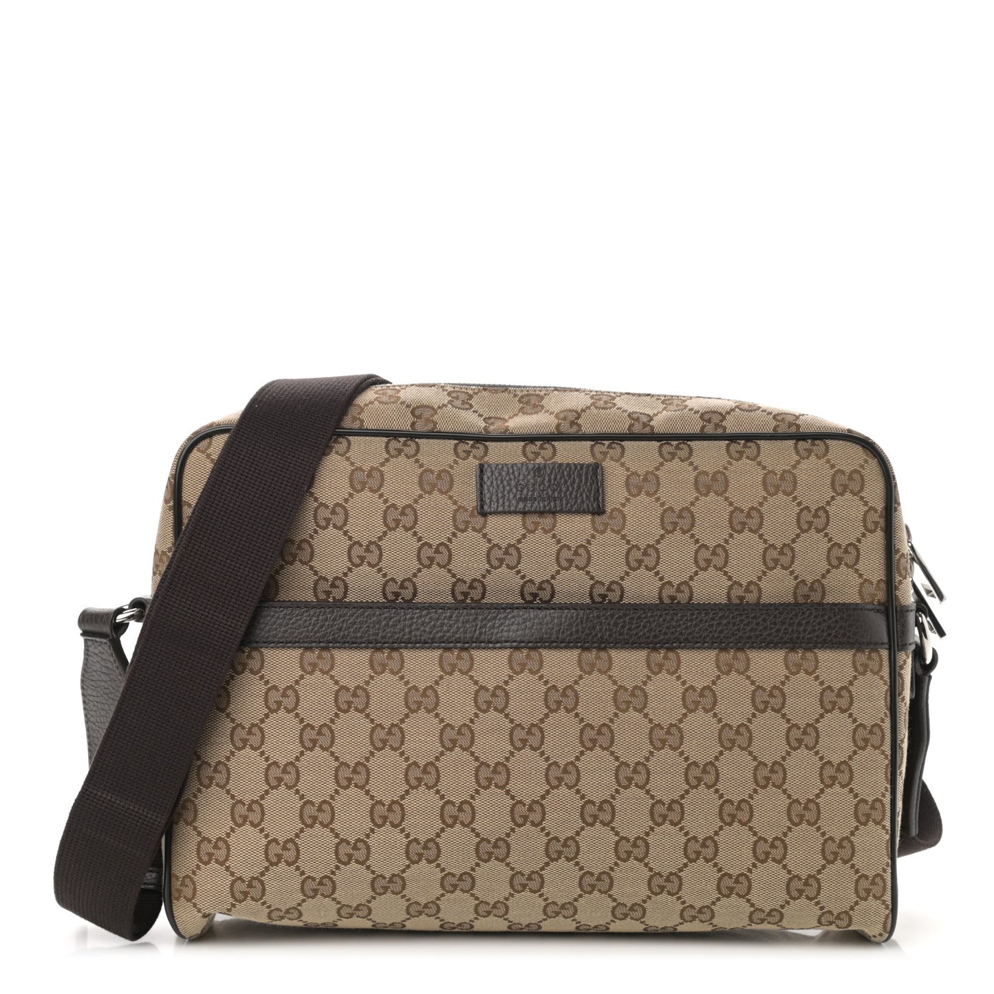 Monogram Dollar Calfskin Large Camera Case Beige Ebony Testa di Moro Marrone Scuro