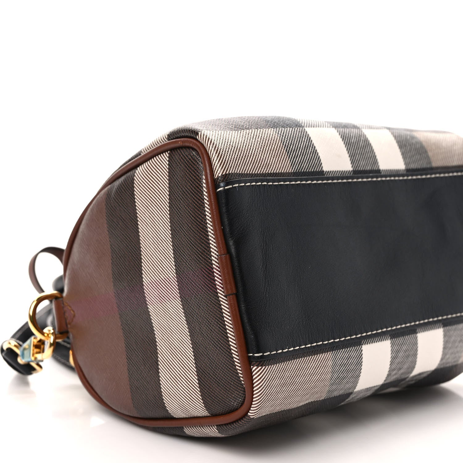 Burberry E-canvas Check Mini Bowling Bag Dark Birch Brown 8 of 9
